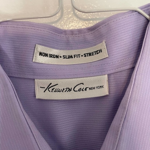 Kenneth Cole Slim Fit Stretch Purple Button Down - Picture 3 of 4